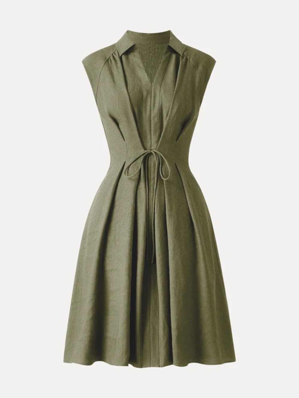 NWT OGL Viscose-Linen Weave
Viscose-Linen Collared V-neck Midi Dress